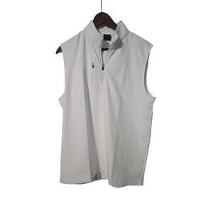 Dunning Performance Quarter Zip Fleece Vest White Size Medium